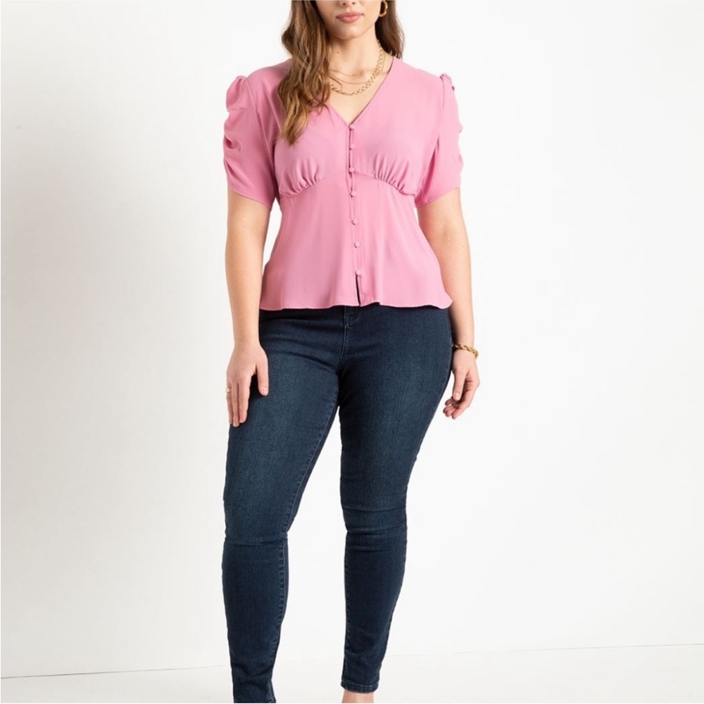 NWOT Shirred Sleeve Blouse